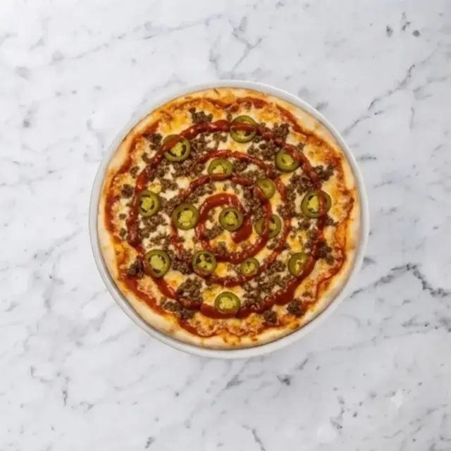 Acapulco — Tomatsås, ost och köttfärs, tacosås, jalapeño